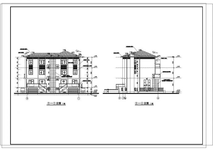 三层双拼别墅建筑施工图（共14张）_图1