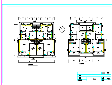 长19.2米宽16.5米2层双拼别墅供热课程设计cad图-图一