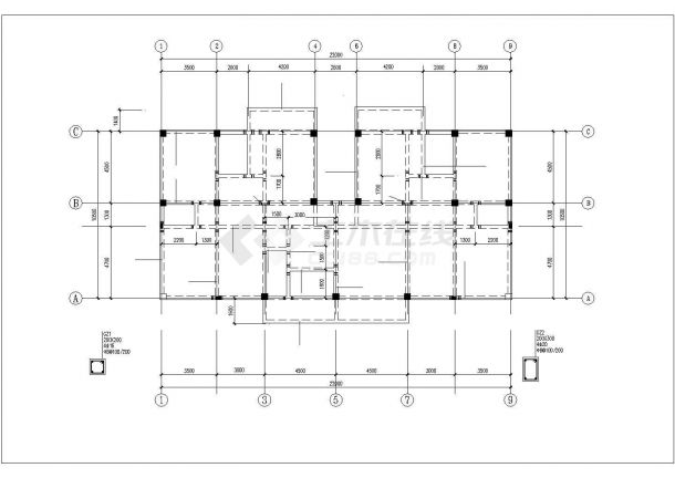 平米3层框架结构单体别墅结构设计cad图纸,其中包含:各层平面梁配筋图