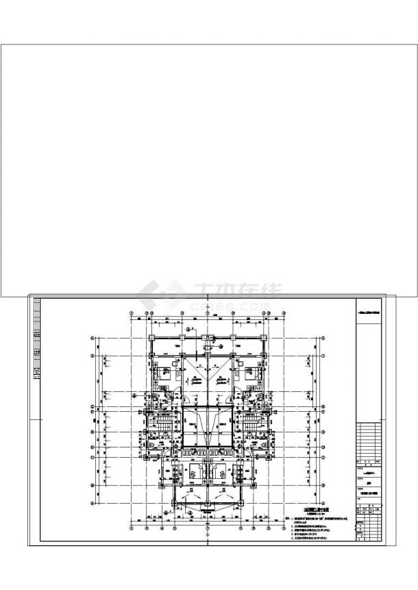3层510.86平米度假中心双拼别墅建筑、结构全套施工图-图二