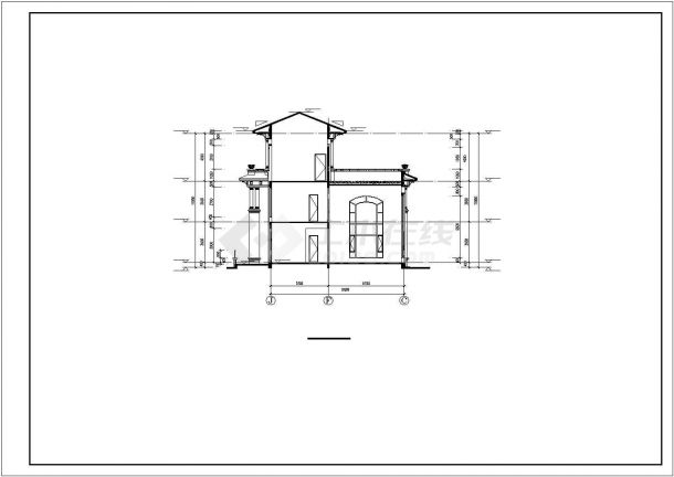 520平米左右3层框架结构独栋别墅建筑设计CAD图纸（含效果图）-图一