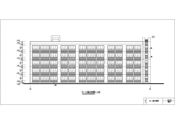 某中学教学实验楼施工设计工cad图-图一