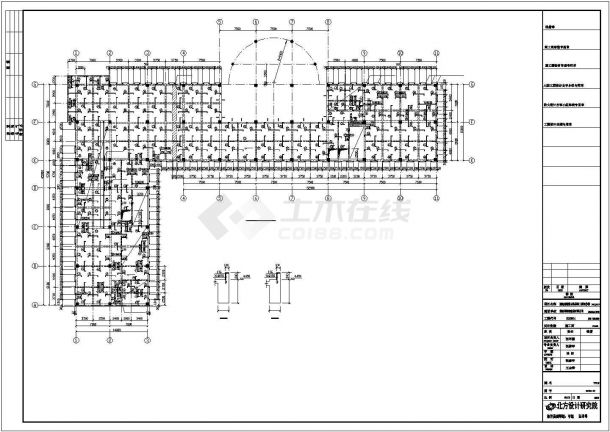 办公楼设计_深圳市福田区某工厂4层框架办公楼全套结构设计CAD图纸-图一