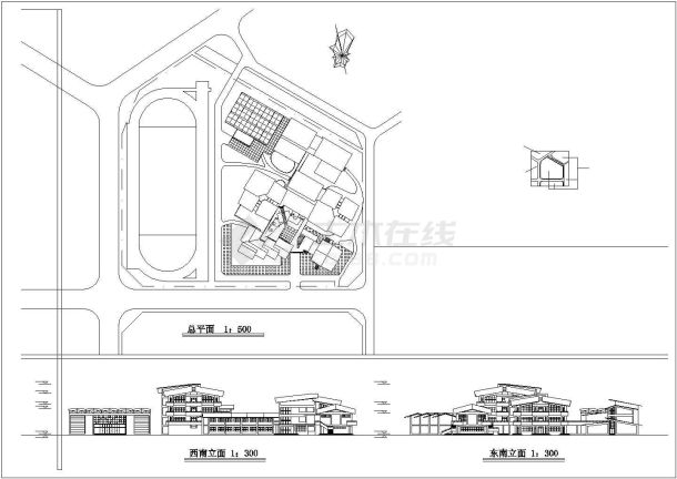 某中学建筑平面图CAD详图-图二