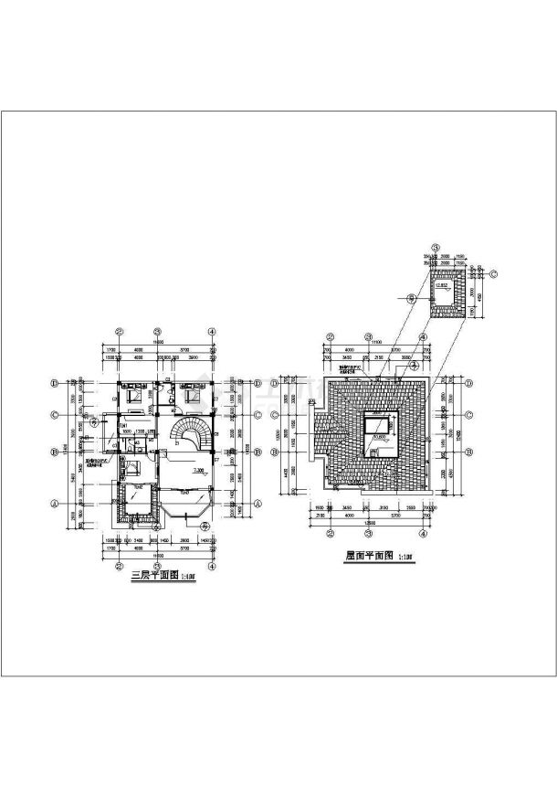 宜春市某现代化村镇366平米3层砖混乡村别墅建筑设计CAD图纸-图一