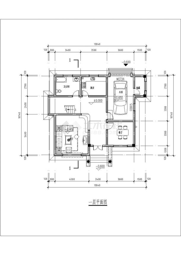 312平米3层混合结构独栋别墅平立剖面设计CAD图纸（含效果图）-图一