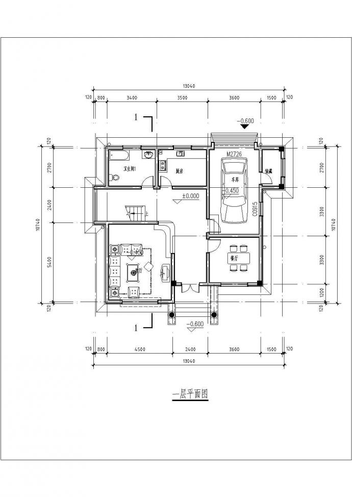 312平米3层混合结构独栋别墅平立剖面设计CAD图纸（含效果图）_图1