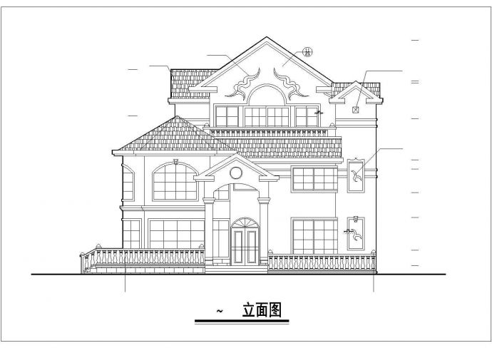 310平米三层框架结构独院式私人别墅全套建筑设计CAD图纸_图1