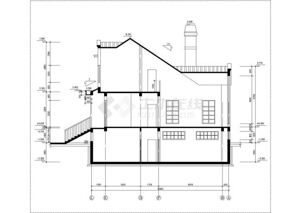 285平米2层混合结构独栋别墅平立剖面设计CAD图纸（含地下室层）-图一