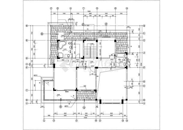 285平米2层混合结构独栋别墅平立剖面设计CAD图纸（含地下室层）-图二
