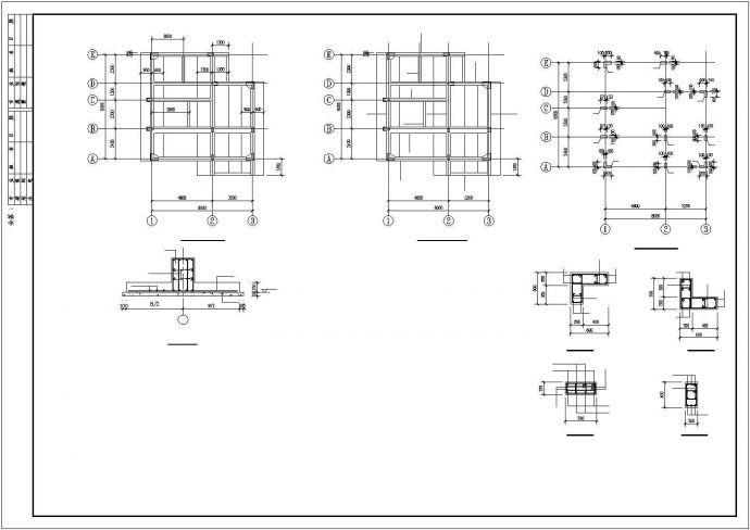 太原市南安新村3层砖混结构单体别墅全套结构设计CAD图纸_图1
