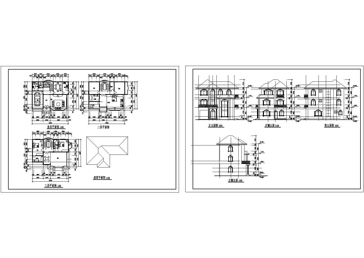 某多层别墅建筑CAD设计图