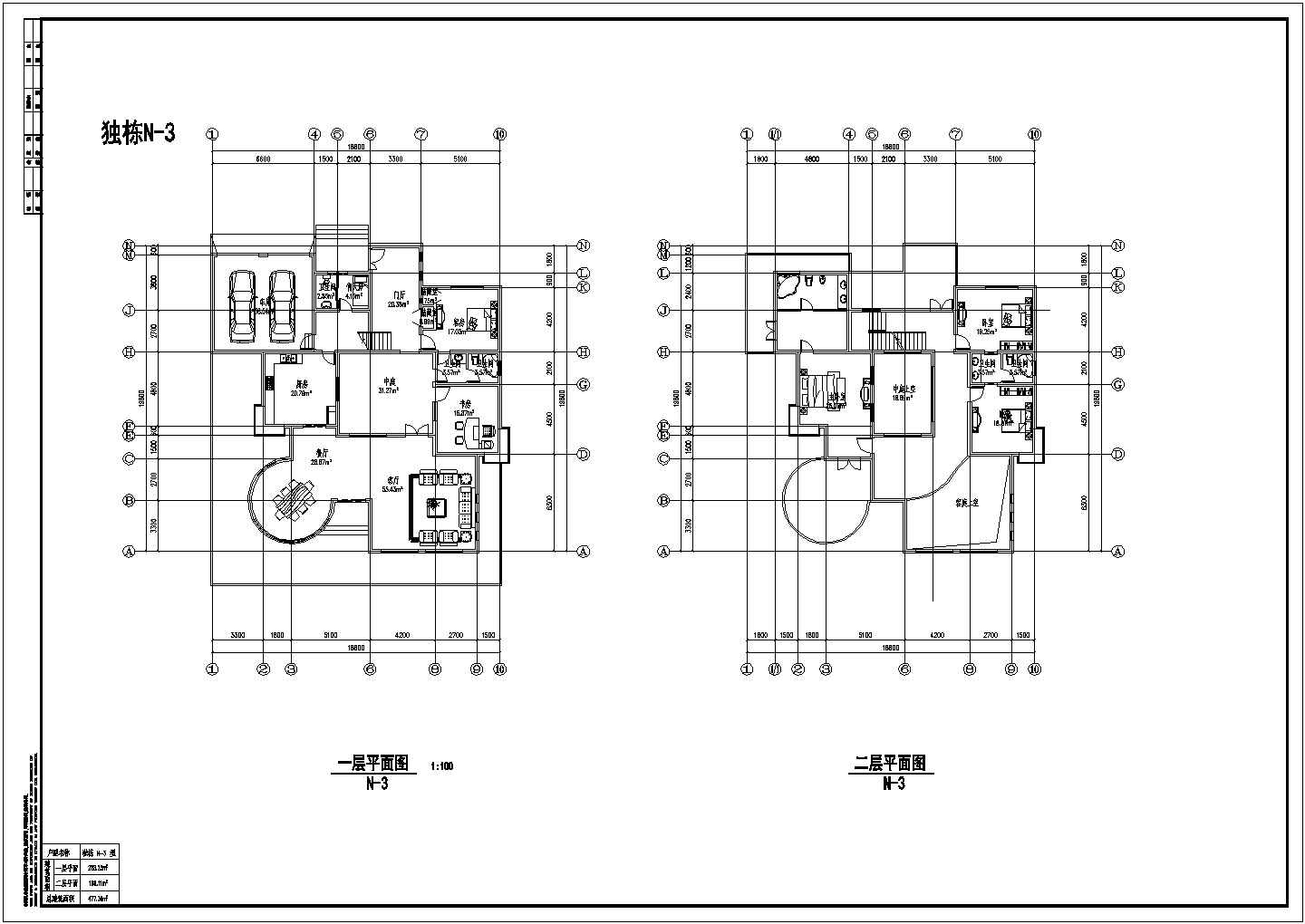 小型独栋别墅装修设计CAD详图