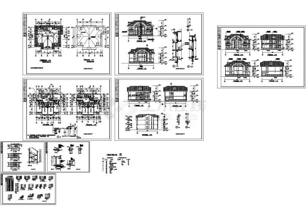 豪华别墅式疗养房装修设计CAD图-图一