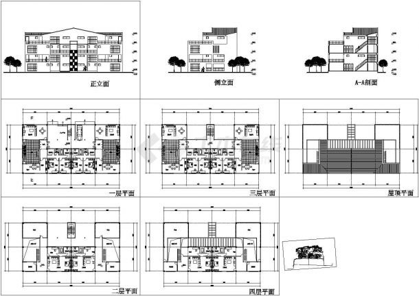 大型农村别墅装修方案设计CAD图纸-图一