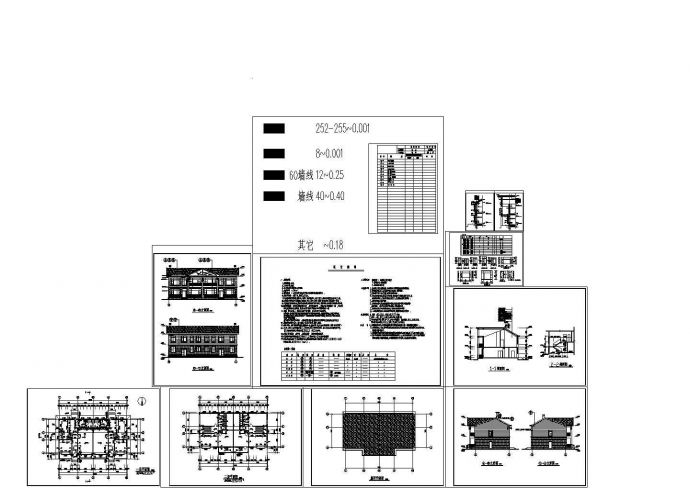 豪华农村别墅装修方案设计CAD图纸_图1