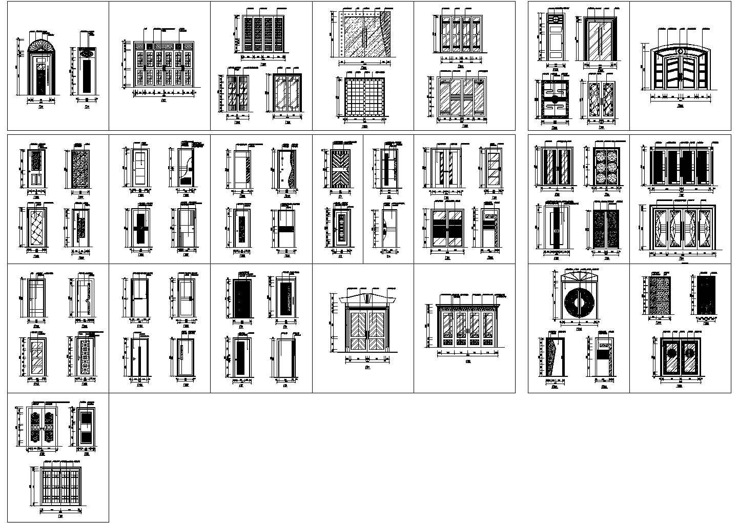 建筑CAD常用千种图块门设计CAD图纸