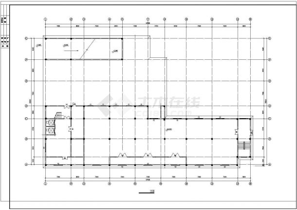 简约旅馆建筑规划CAD平面参考图-图一