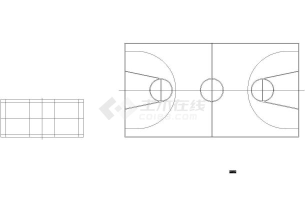 羽毛球场及篮球场设计cad施工图-图一