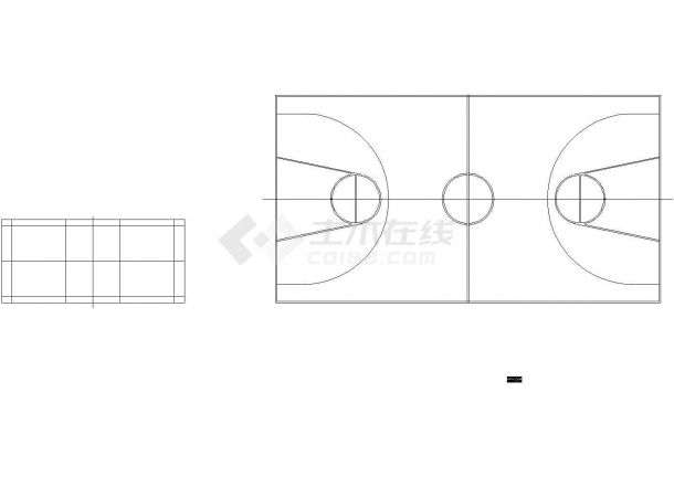 羽毛球场及篮球场设计cad施工图-图二