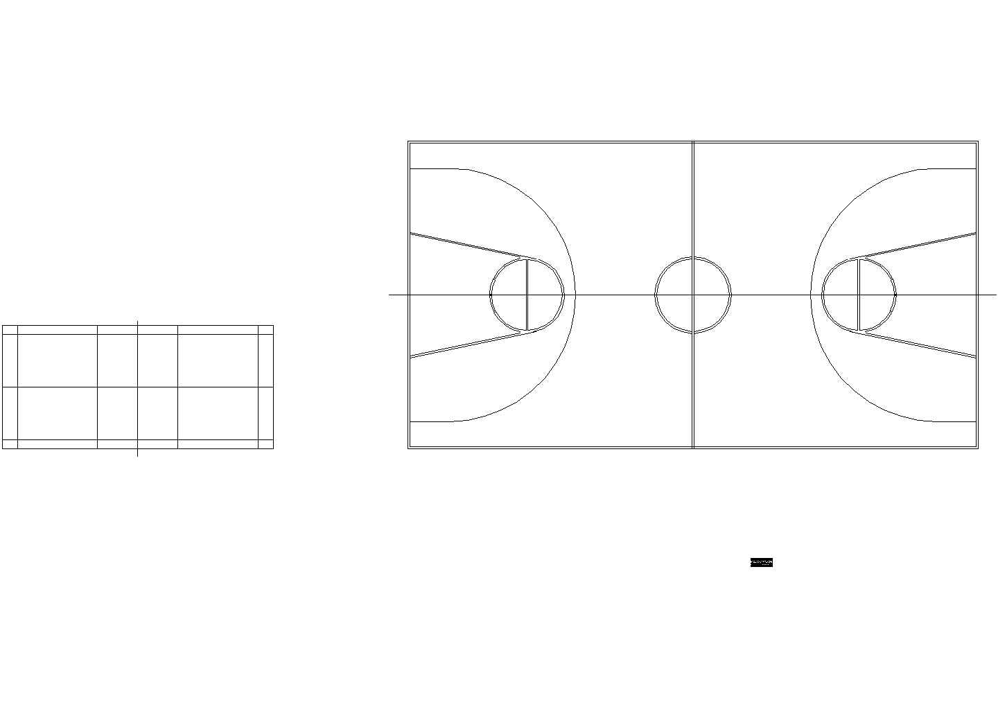 羽毛球场及篮球场设计cad施工图