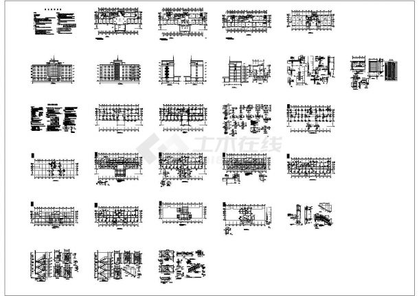 办公楼设计_某六层办公楼混凝土结构CAD施工图-图一