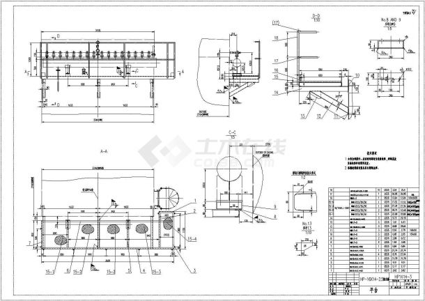 典型脉冲喷吹袋式除尘器设计cad全套施工图纸（含设计说明）-图二