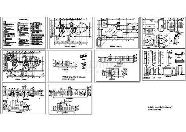 1123平米2层砖混结构幼儿园设计建筑施工cad图纸，共十张-图二