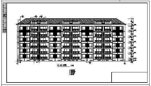 4000平米某六层砌体结构一梯二户单元式住宅楼建筑设计cad图(含计算书，共十一张 )-图一