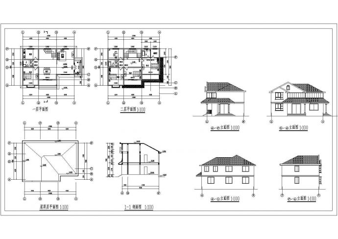 某乡村别墅装修方案设计CAD图_图1
