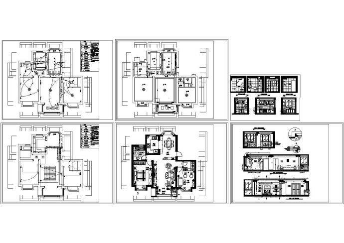 二室二厅别墅装修设计CAD图_图1