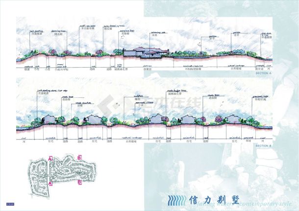 上海某高级别墅区景观概念性设计方案-图二