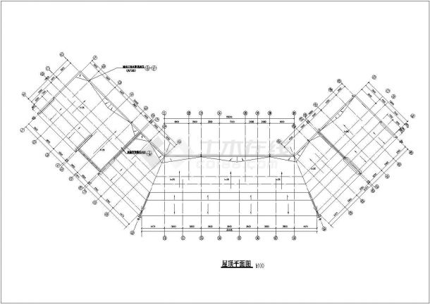 泉州某1700平米左右3层框架结构商业街平立剖面设计CAD图纸-图一