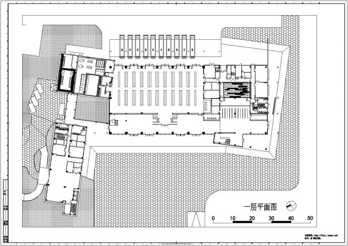 洋河镇2层14421平米汽车客运站筋混凝土框架结构屋顶为钢结构方案设计施工cad图纸_图1