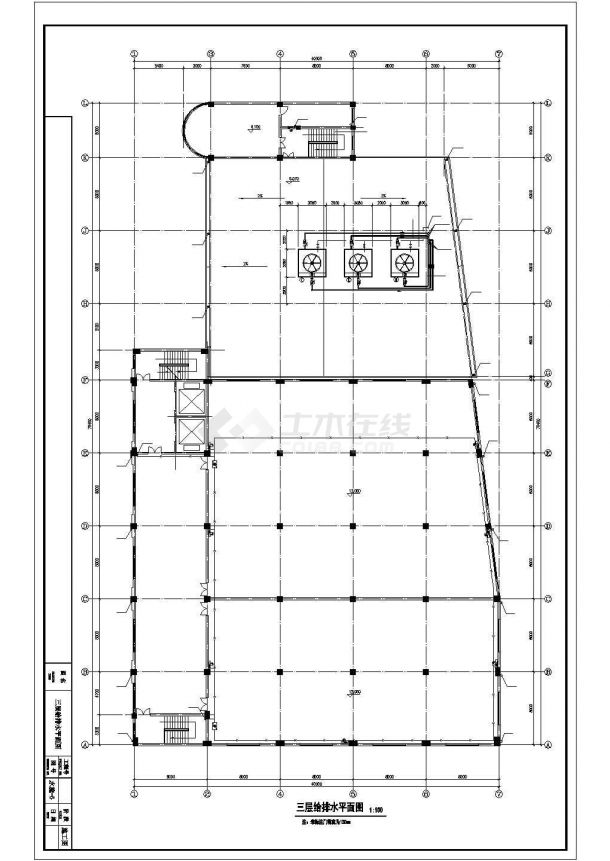 宁波市某海鲜加工厂冷库给排水系统全套设计CAD设计图-图二