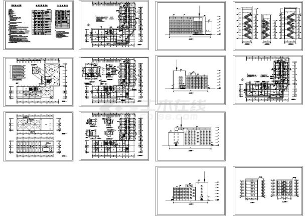 办公楼设计_某市4943.35平米五层办公楼建筑设计图-图一