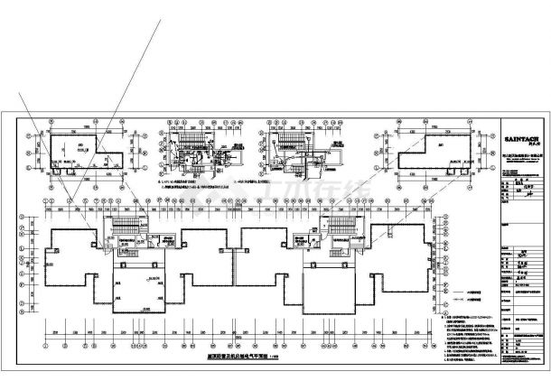 某高层剪力墙结构商住楼配电设计cad全套电气施工图（含设计说明，含弱电设计，含消防设计，含人防设计）-图一