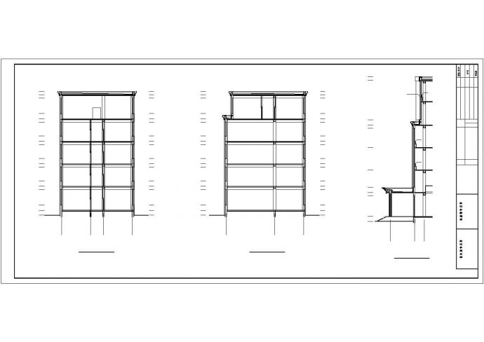 上海某集团公司5400平米5+1层框架结构办公楼建筑设计CAD图纸_图1