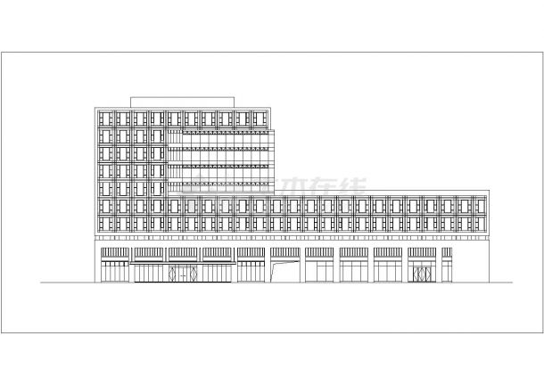 济南市某企业单位2.5万平米8+1层框架结构办公楼平立剖面设计CAD图纸-图一