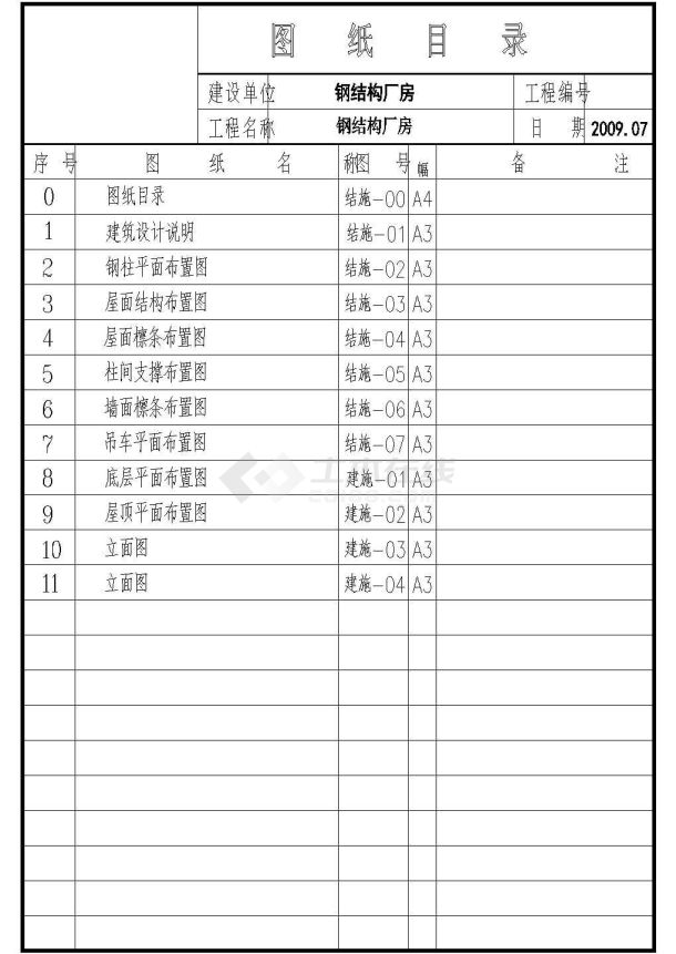 水头工地厂房工程设计CAD图-图一