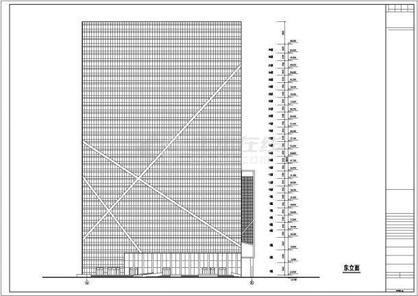 北京某传媒中心1.8万平米25层框架结构办公楼平立面设计CAD图纸-图一