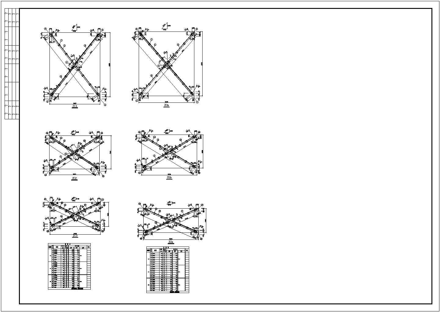 四层钢框架办公楼结构设计CAD图