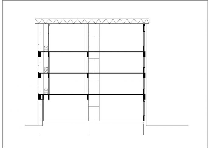 某建筑公司3800平米4+1层框架结构办公楼平立剖面设计CAD图纸_图1