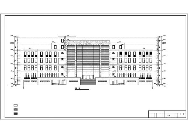 6500平米6层框架结构行政办公楼平立剖面设计CAD图纸-图一