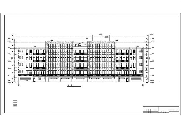 6500平米6层框架结构行政办公楼平立剖面设计CAD图纸-图二