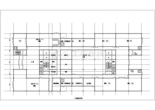 1.4万平米24层两栋连排室办公楼平面设计CAD图纸（含效果图）-图二