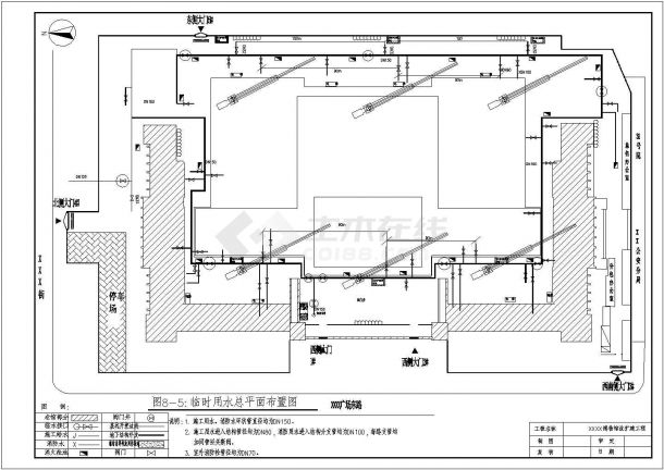 [北京]博物馆工程施工现场平面布置图(6张)CAD-图二