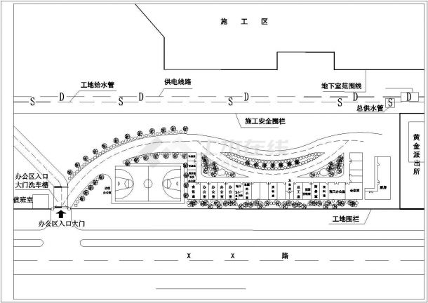 [江西]综合楼施工现场平面布置图(CAD4张)cad-图二
