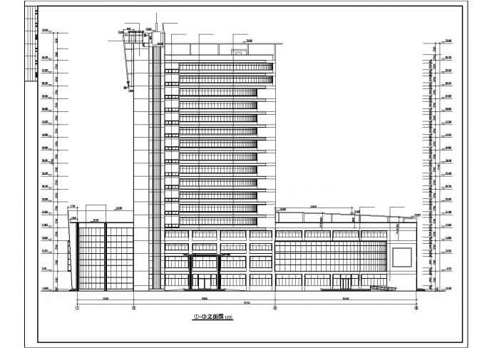 2万平米左右17层框架结构商业办公楼全套建筑设计CAD图纸_图1