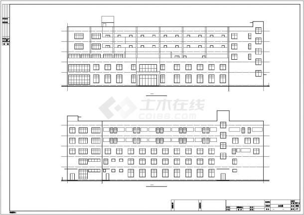 汾阳市某公司3500平米五层框架结构办公楼全套建筑设计CAD图纸-图二